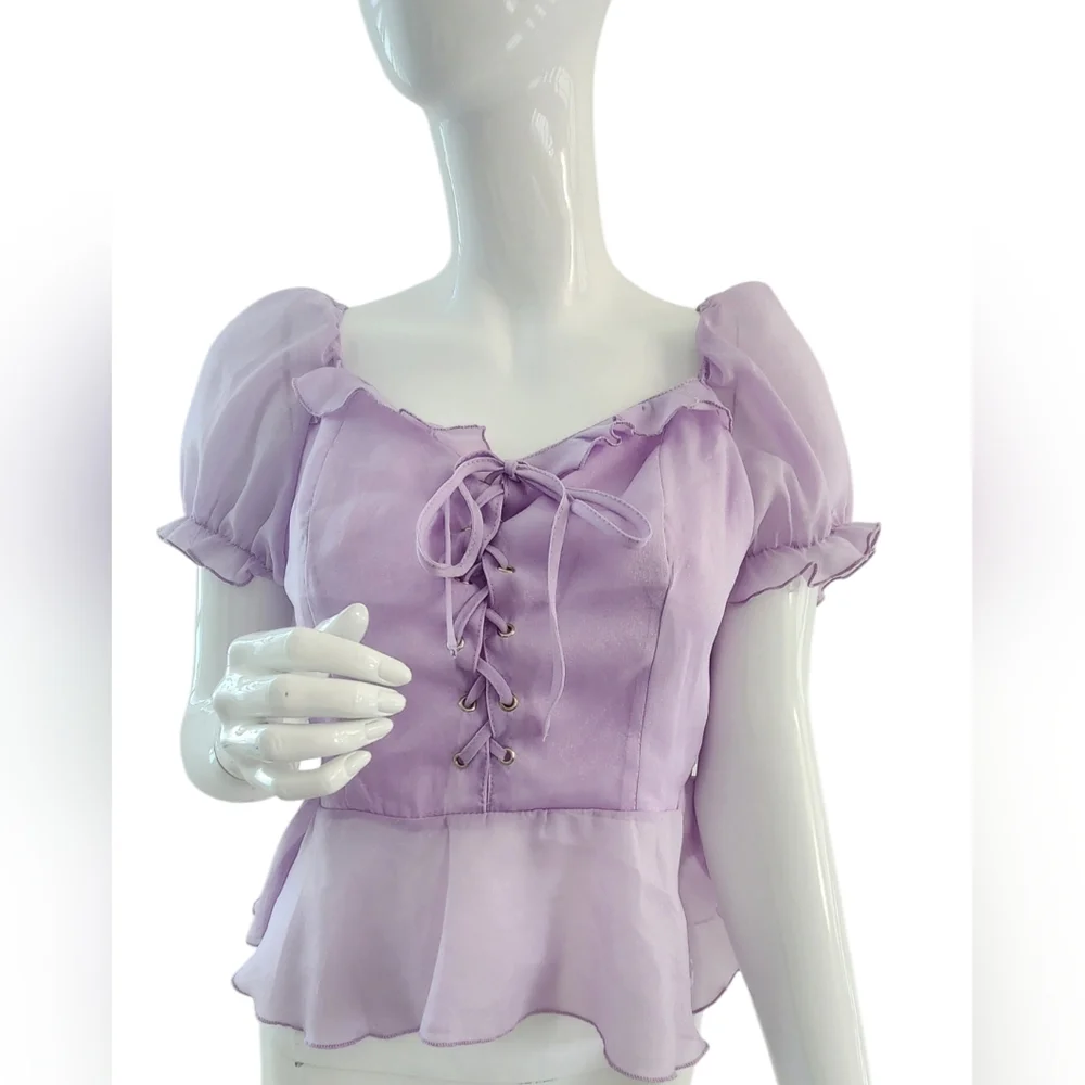 Haute Monde Lavander Color Women's Blouse Size Medium - Picture 2 of 12